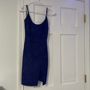 Navy Blue Glittery Dress
